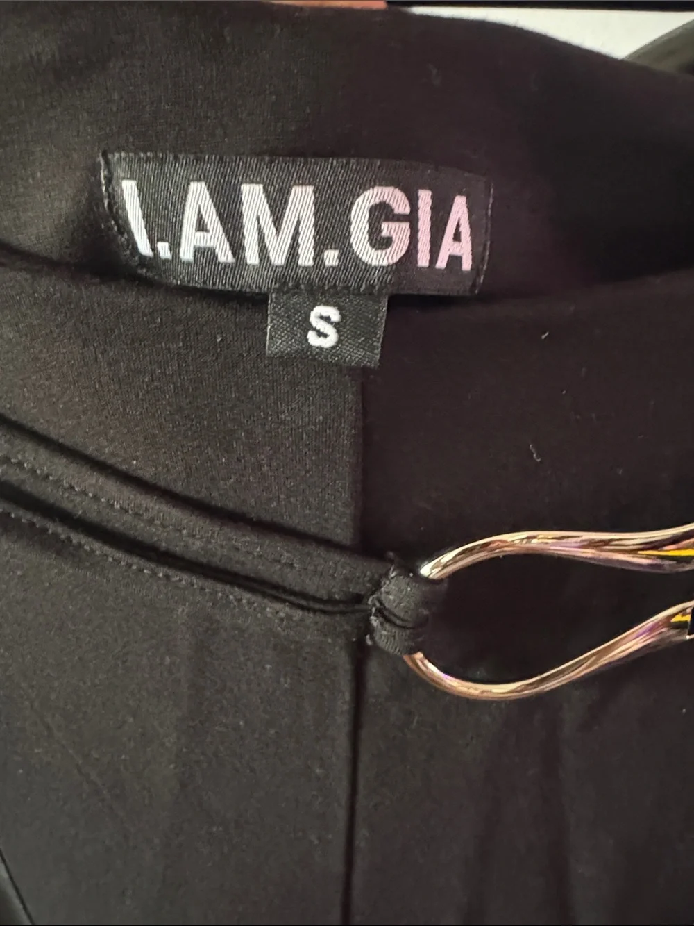 I am Gia Faux Leather Trousers with Waist Buckle 7.1M